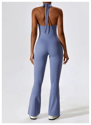 Zoorie Sexy V-neck Flare Jumpsuit