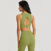 Hollow Out Sports Bra and Leggings Suit