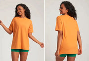 Solid Color Soft Round Neck T -Shirt