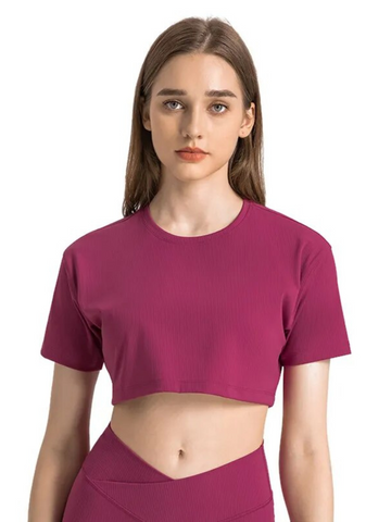 Zoorie Solid Color Drawn Rib Breathable T-Shirt