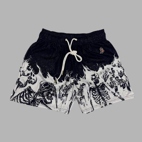 Zoorie Skull Pattern Casual Shorts