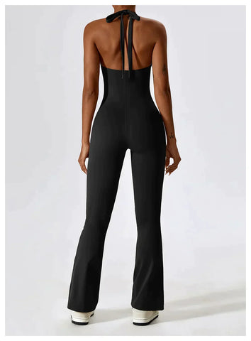 Zoorie Sexy V-neck Flare Jumpsuit