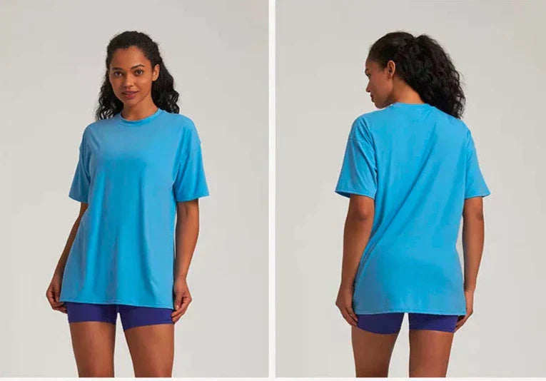 Solid Color Soft Round Neck T -Shirt