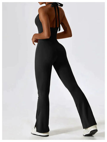 Zoorie Sexy V-neck Flare Jumpsuit