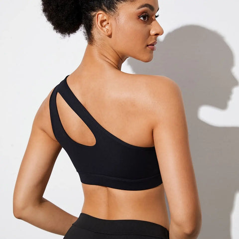 Zoorie One Shoulder Shockproof Bra Black