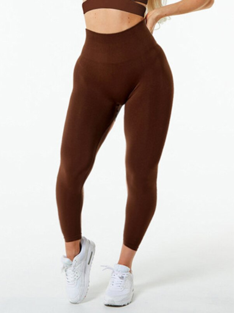 Solid Knit High Elastic  Leggings