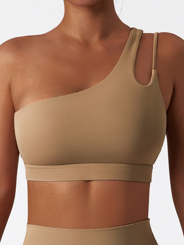 One Shoulder Shockproof Yoga Bra