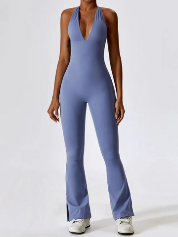 Zoorie Sexy V-neck Flare Jumpsuit